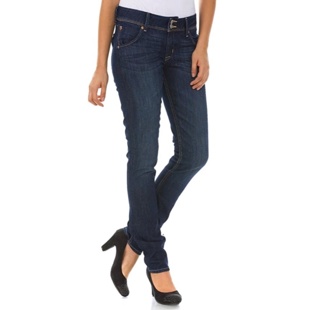 Hudson Collin Low Rise Skinny Flap Jeans in Pismo Wash (medium / dark)